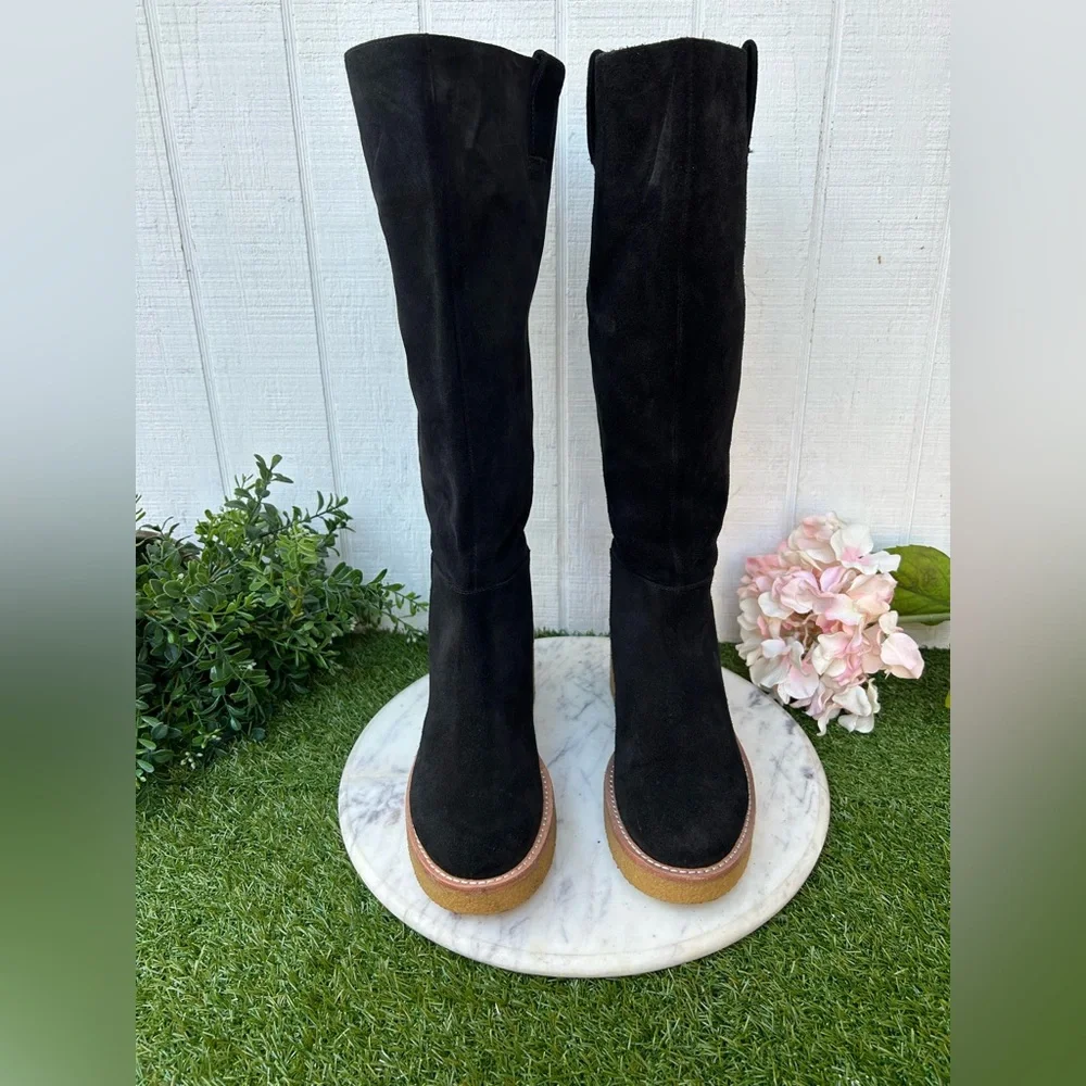 Stuart Weitzman Montana Slouch Suede Boots black size 8 New